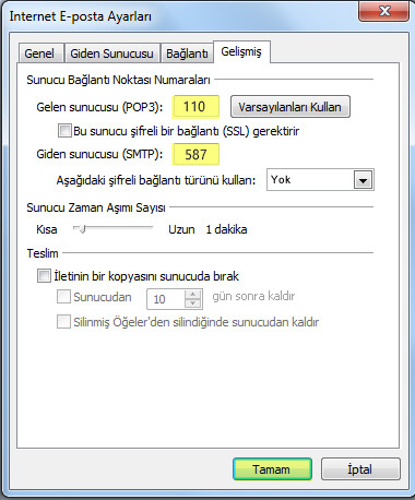 Outlook 2010 E-Posta Kurulumu Adım 9