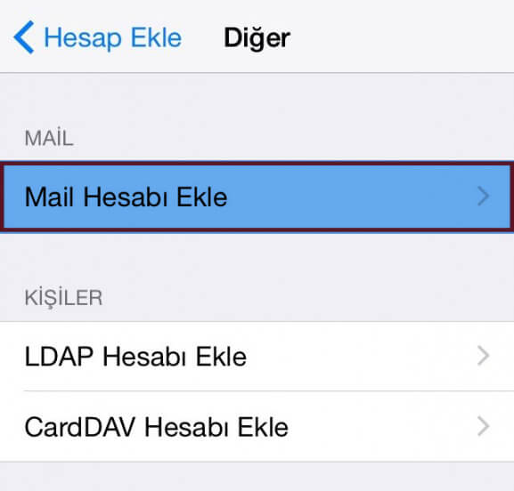 iOS E-Posta Kurulumu Adım 4
